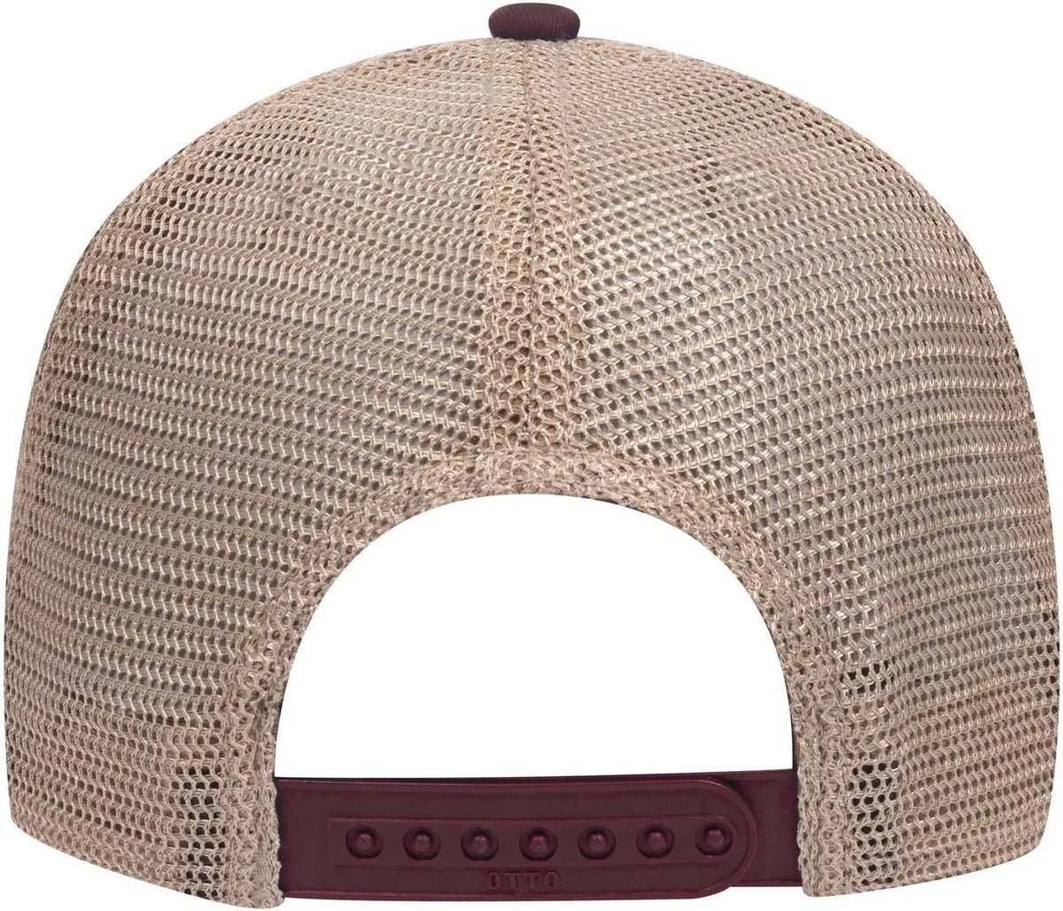 Otto 121-1297 6 Panel Low Profile Mesh Back Trucker Dad Cap - Marn/marn/kha - 1/2’’ - 7 5/8’’