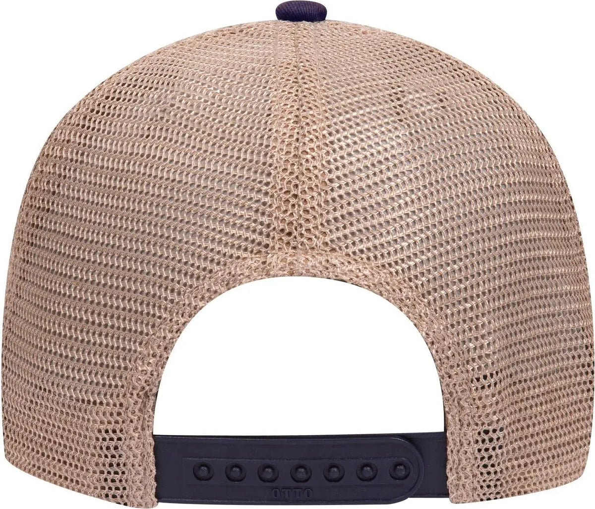 Otto 121-1297 6 Panel Low Profile Mesh Back Trucker Dad Cap - Nvy/nvy/kha - 1/2’’ - 7 5/8’’