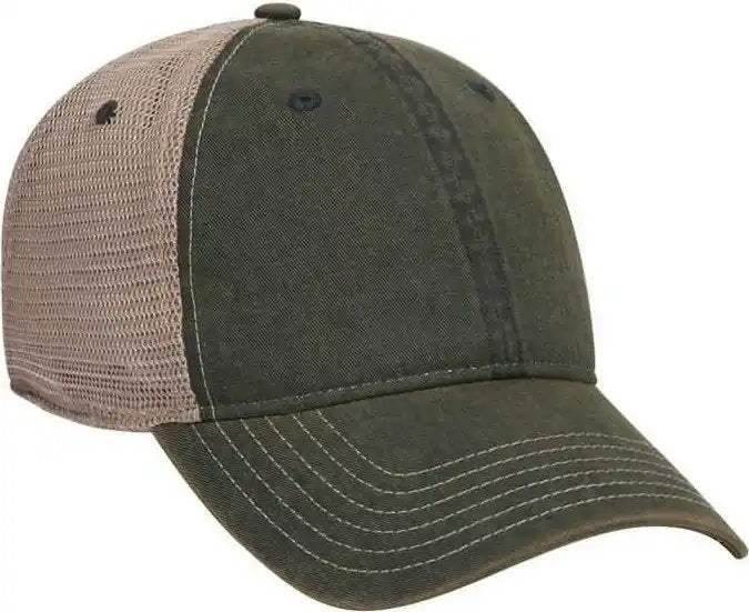 Otto 121-1297 6 Panel Low Profile Soft Polyester Mesh Back Baseball Cap - Dark Green Khaki - Forest / one Size Fits Most