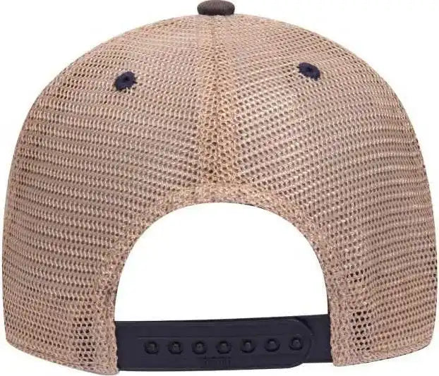 Otto 121-1297 6 Panel Low Profile Soft Polyester Mesh Back Baseball Cap - Navy Khaki - one Size Fits Most