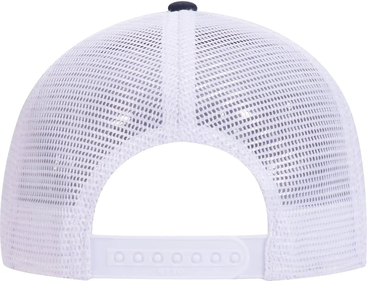 Otto 121-858 6 Panel Low Profile Mesh Back Trucker Dad Cap - Nvy/nvy/wht - 1/2’’ - 7 5/8’’