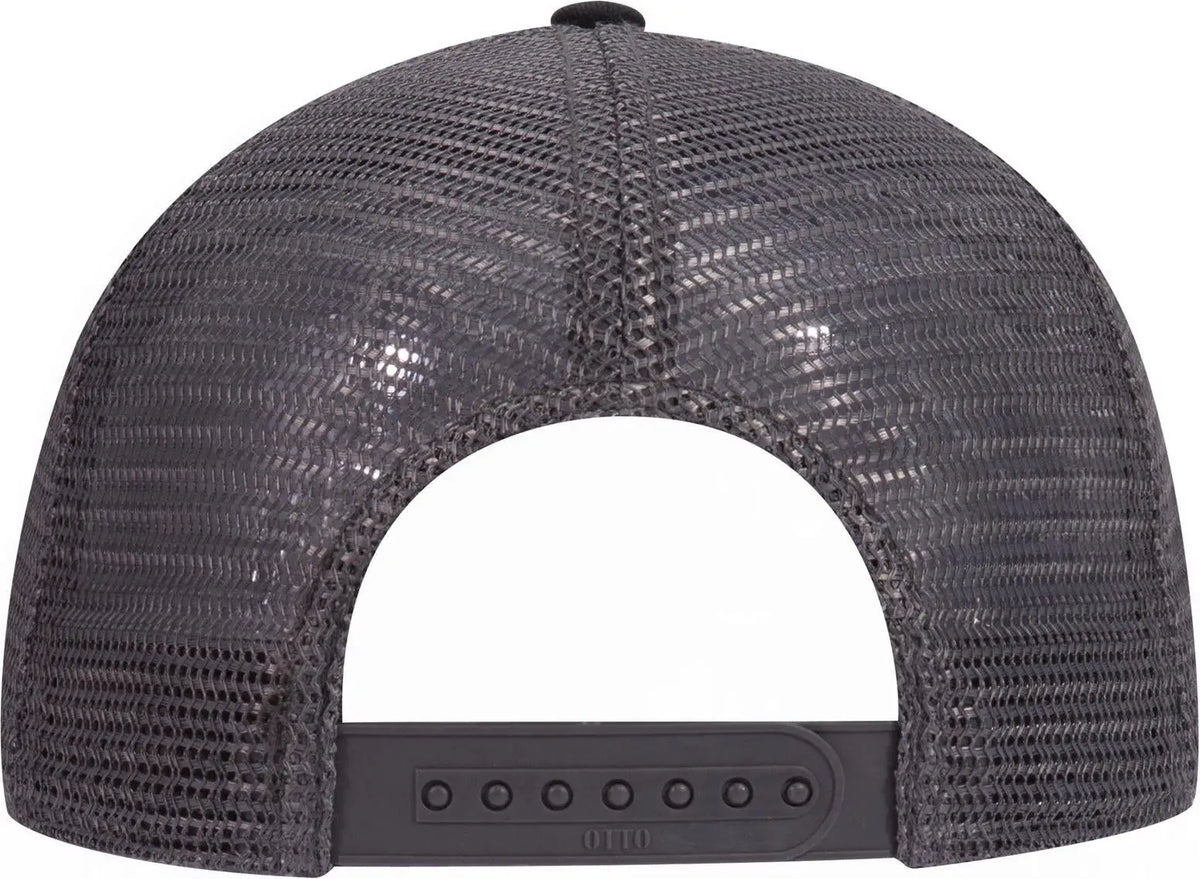Otto 121-858 6 Panel Low Profile Mesh Back Trucker Dad Cap - Blk/blk/ch.gry - 1/2’’ - 7 5/8’’