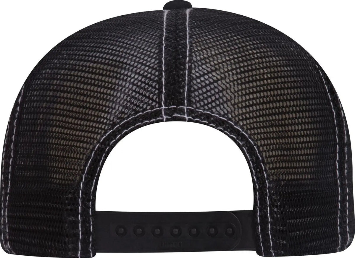 Otto 121-858 6 Panel Low Profile Mesh Back Trucker Dad Cap - Blk/ch.gry/blk - 1/2’’ - 7 5/8’’