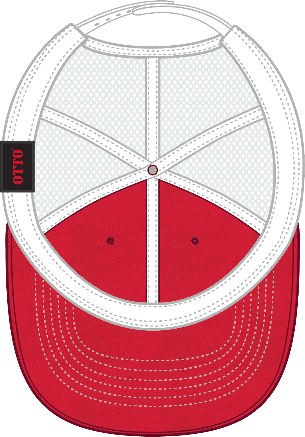 Otto 121-858 6 Panel Low Profile Mesh Back Trucker Dad Cap - Red/red/wht - 1/2’’ - 7 5/8’’