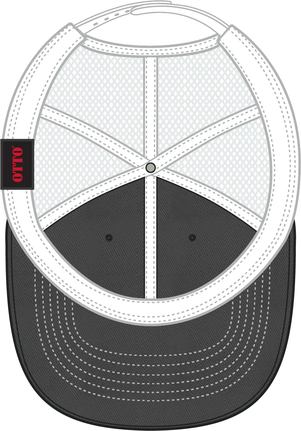 Otto 121-858 6 Panel Low Profile Mesh Back Trucker Dad Cap - Ch.gry/ch.gry/wht - 1/2’’ - 7 5/8’’