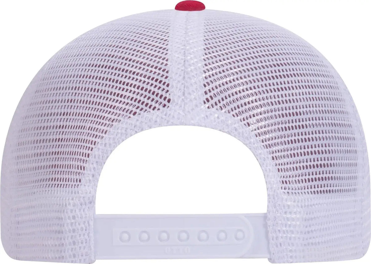 Otto 121-858 6 Panel Low Profile Mesh Back Trucker Dad Cap - Red/red/wht - 1/2’’ - 7 5/8’’