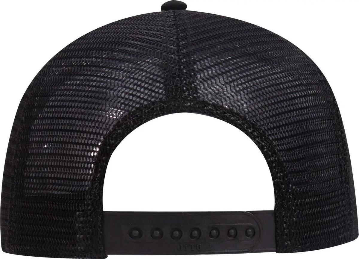 Otto 121-858 6 Panel Low Profile Mesh Back Trucker Dad Cap - Black - 1/2’’ - 7 5/8’’
