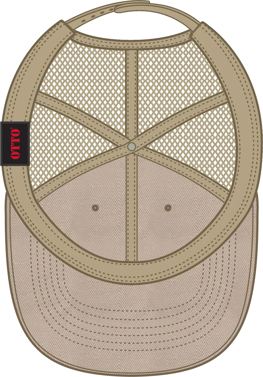 Otto 121-858 6 Panel Low Profile Mesh Back Trucker Dad Cap - Khaki - 1/2’’ - 7 5/8’’