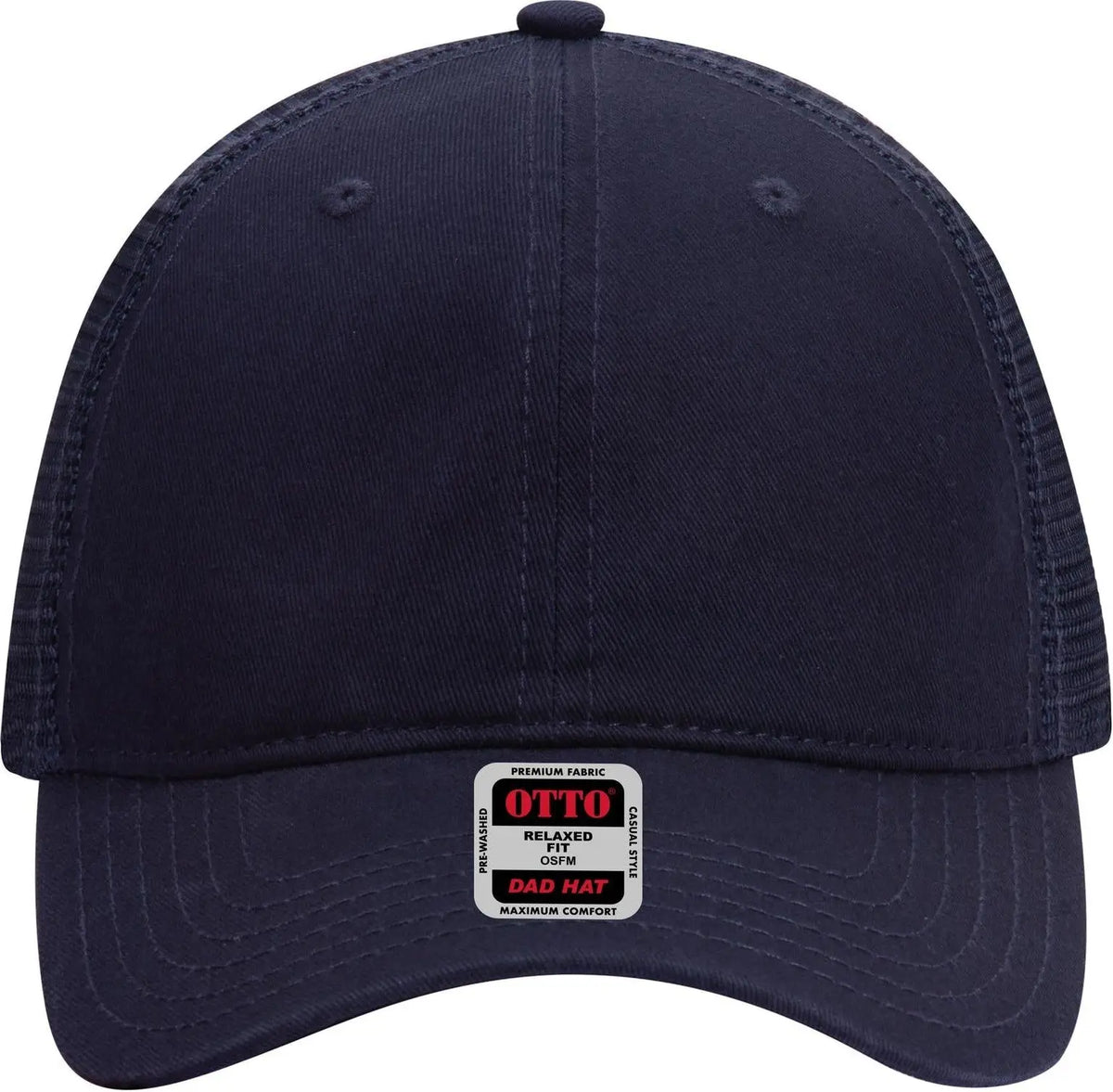 Otto 121-858 6 Panel Low Profile Mesh Back Trucker Dad Cap - Navy - 1/2’’ - 7 5/8’’