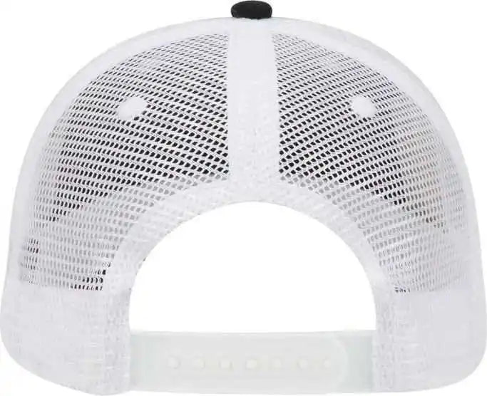 Otto 121-858 Superior Garment Washed Cotton Twill Low Profile Pro Style Mesh Back Cap - Black White - one Size Fits Most