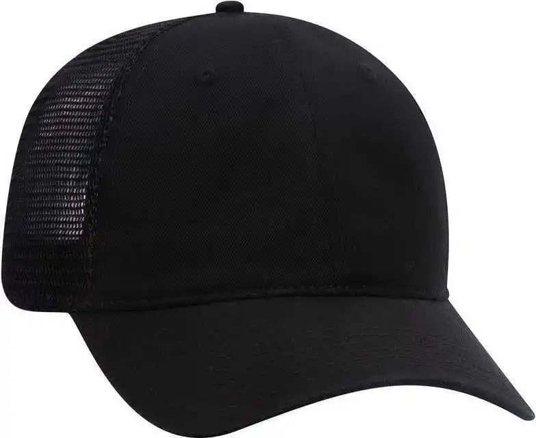 Otto 121-858 Superior Garment Washed Cotton Twill Low Profile Pro Style Mesh Back Cap - Black - one Size Fits Most