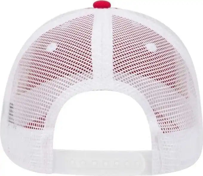 Otto 121-858 Superior Garment Washed Cotton Twill Low Profile Pro Style Mesh Back Cap - Red White - one Size Fits Most