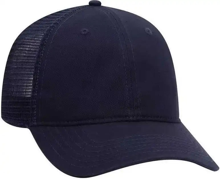 Otto 121-858 Superior Garment Washed Cotton Twill Low Profile Pro Style Mesh Back Cap - Navy - one Size Fits Most