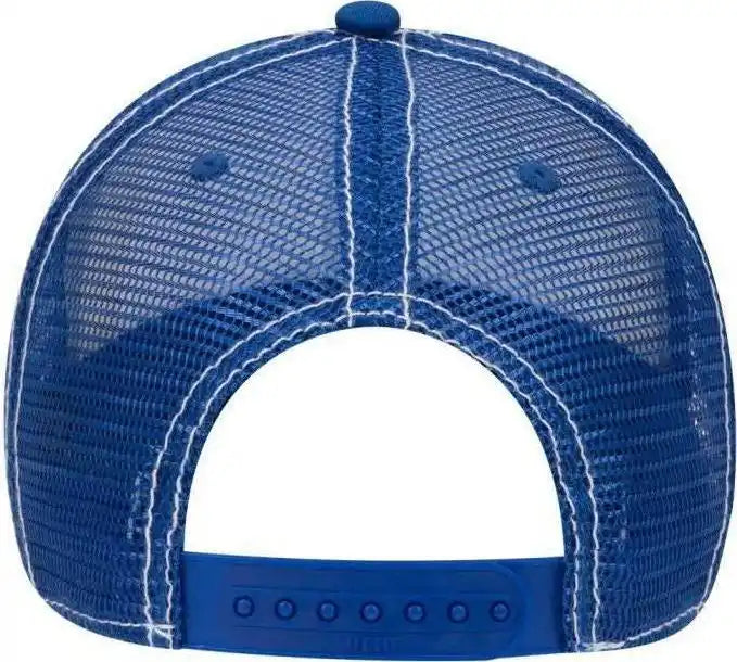 Otto 121-858 Superior Garment Washed Cotton Twill Low Profile Pro Style Mesh Back Cap - Royal White - one Size Fits Most