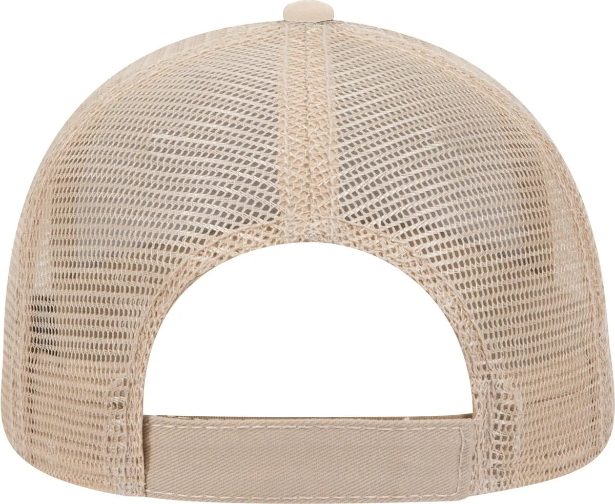 Otto 122-945 6 Panel Low Profile Mesh Back Trucker Cap - Dk.grn/dk.grn/kha - 1/2’’ - 7 5/8’’