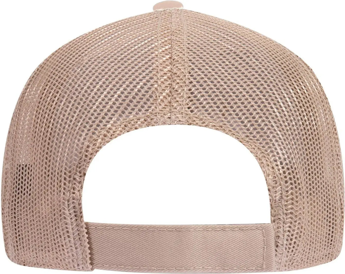 Otto 122-945 6 Panel Low Profile Mesh Back Trucker Cap - Blk/blk/kha - 1/2’’ - 7 5/8’’