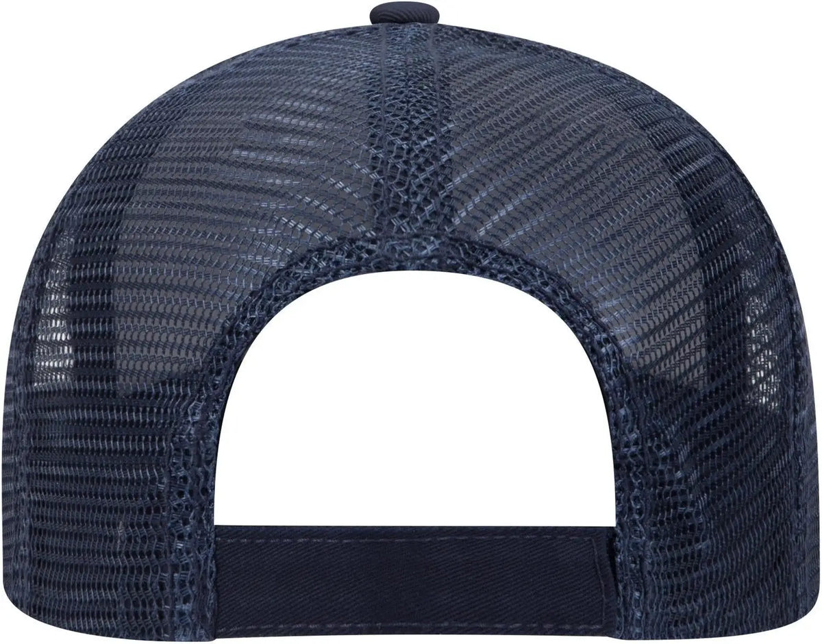 Otto 122-945 6 Panel Low Profile Mesh Back Trucker Cap - Gry/gry/nvy - 1/2’’ - 7 5/8’’