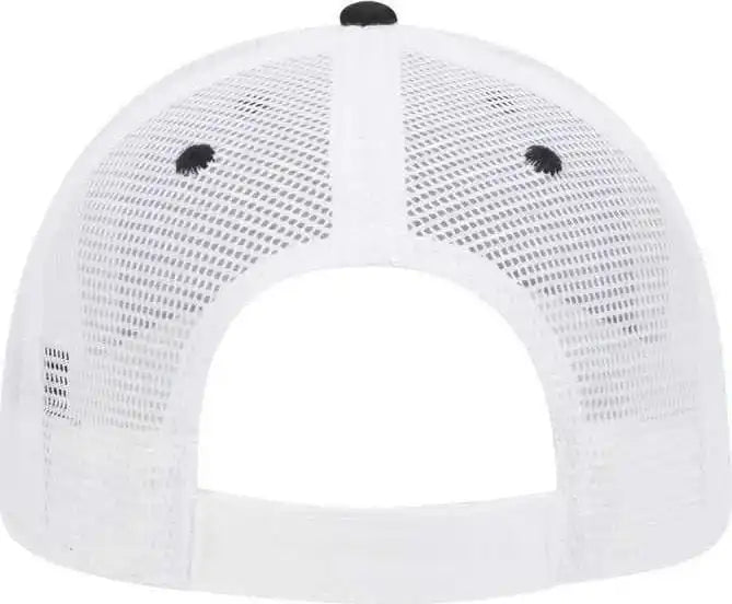 Otto 122-945 Superior Cotton Twill Flipped Edge Visor Low Profile Pro Style Mesh Back Cap - Black White - one Size Fits