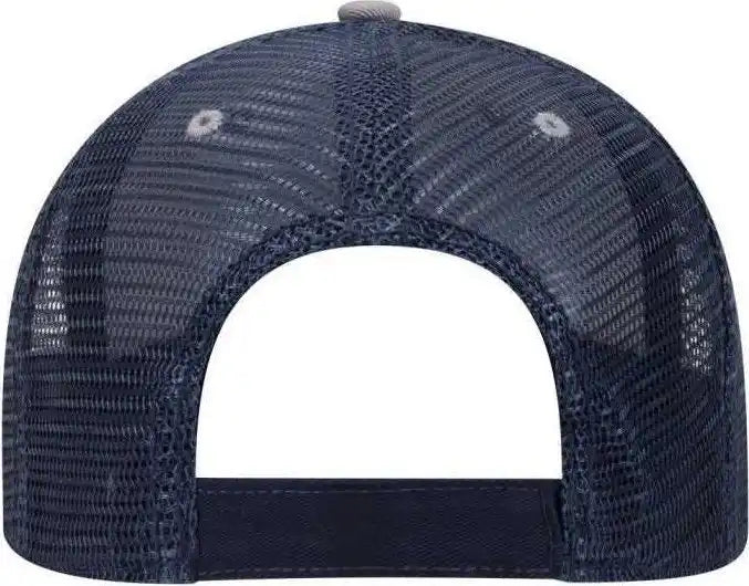 Otto 122-945 Superior Cotton Twill Flipped Edge Visor Low Profile Pro Style Mesh Back Cap - Gray Navy - one Size Fits