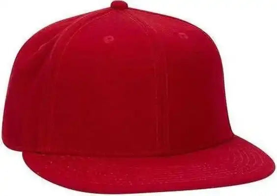 Otto 123-969 Fit Wool Blend Flat Visor Fitted Pro Style Cap - Red - 6.875