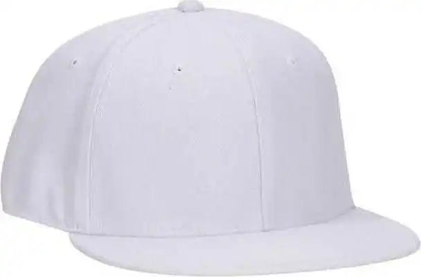 Otto 123-969 Fit Wool Blend Flat Visor Fitted Pro Style Cap - White - 6.875