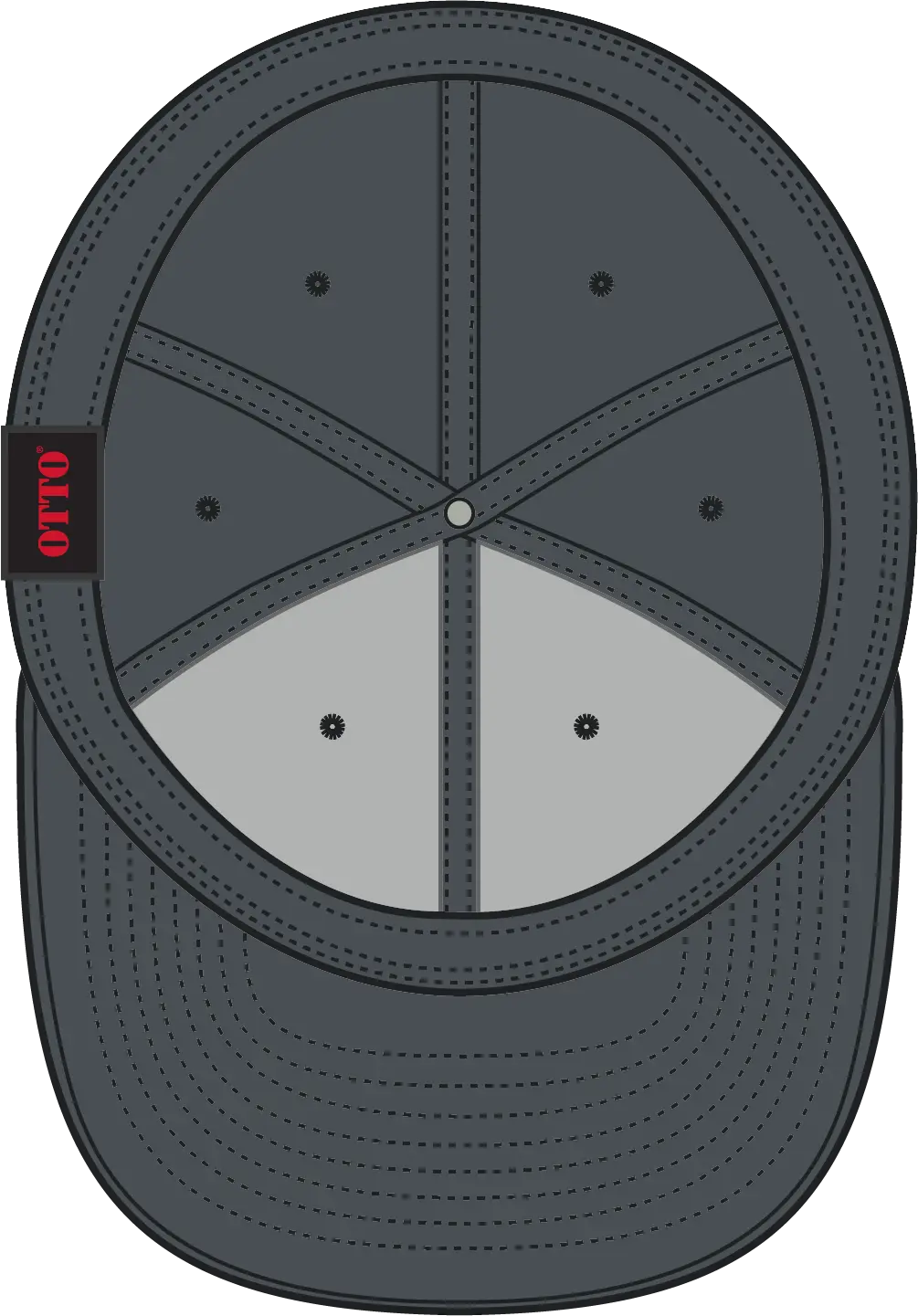 Otto 123-969 ?Otto Fit’ 6 Panel Mid Profile Flat Visor Baseball Cap - Char. Gray
