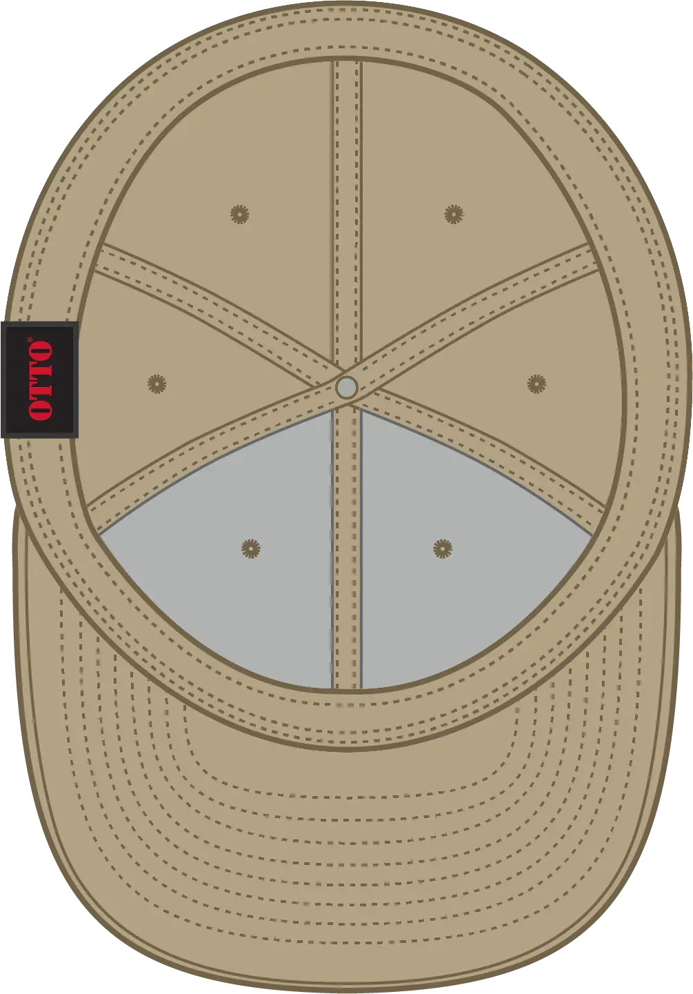 Otto 123-969 ?Otto Fit’ 6 Panel Mid Profile Flat Visor Baseball Cap - Khaki
