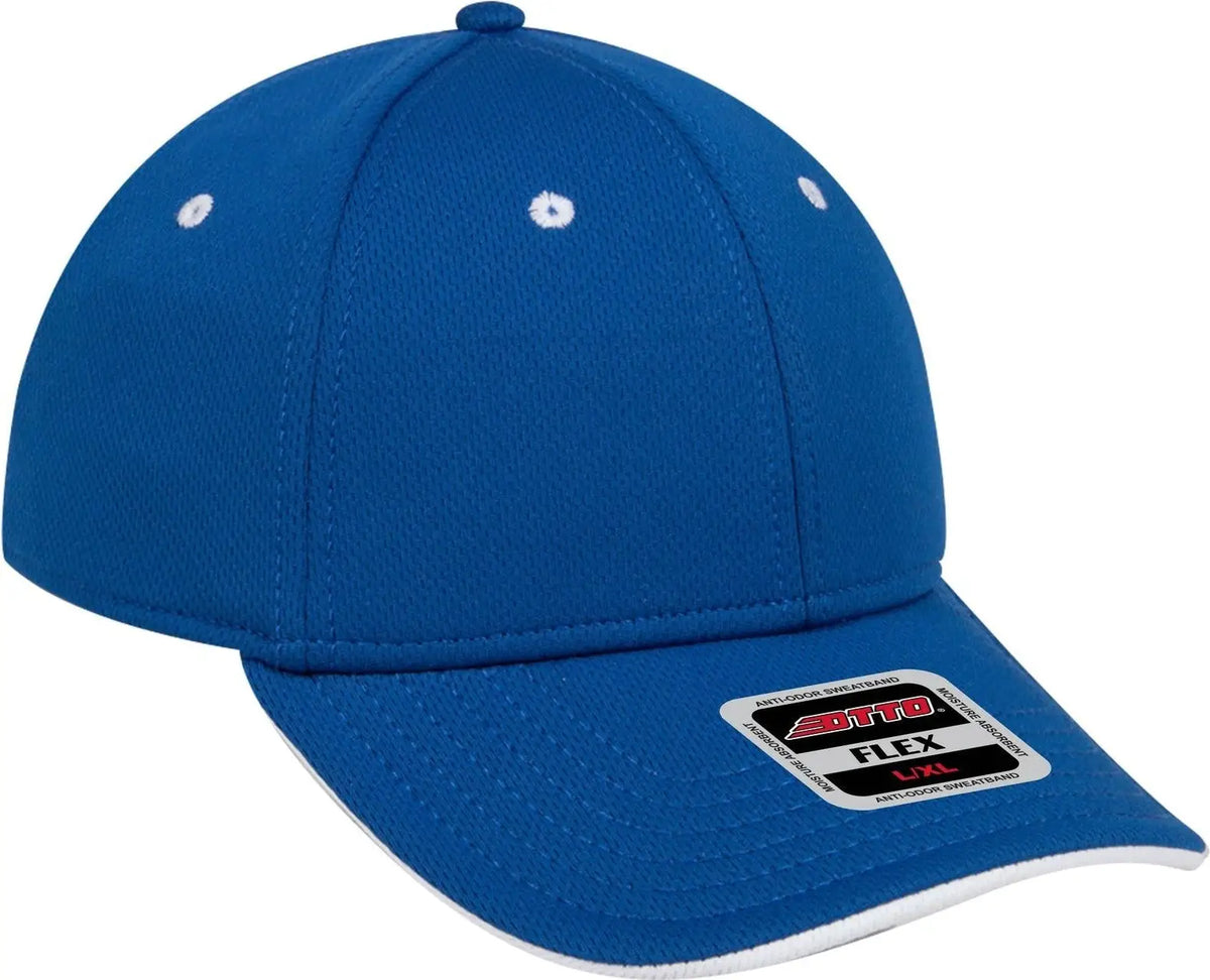 Otto 124-1159 ?Otto Flex’ Fitted 6 Panel Low Profile Baseball Cap - Ryl/wht - 7’’ - 7 1/4’’