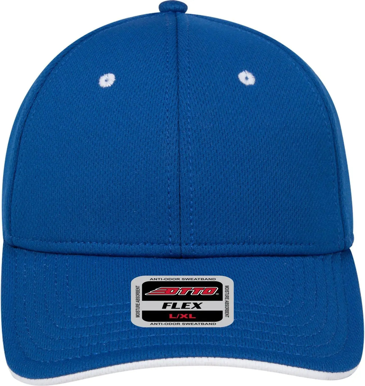 Otto 124-1159 ?Otto Flex’ Fitted 6 Panel Low Profile Baseball Cap - Ryl/wht - 7’’ - 7 1/4’’