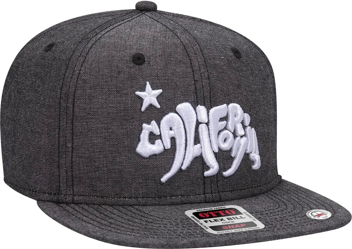 Otto 125-1038 ?Snap” 6 Panel Pro Style Snapback Cap - Black - 1/2’’ - 7 5/8’’