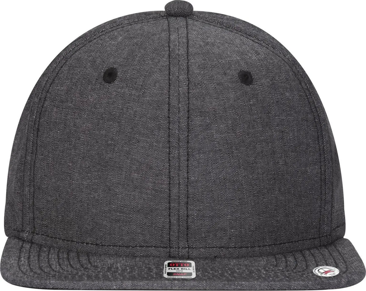 Otto 125-1038 ?Snap” 6 Panel Pro Style Snapback Cap - Black - 1/2’’ - 7 5/8’’
