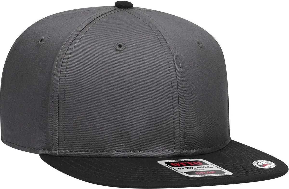 Otto 125-1038 ?Snap” 6 Panel Pro Style Snapback Cap - Blk/ch.gry/ch.gry - 1/2’’ - 7 5/8’’