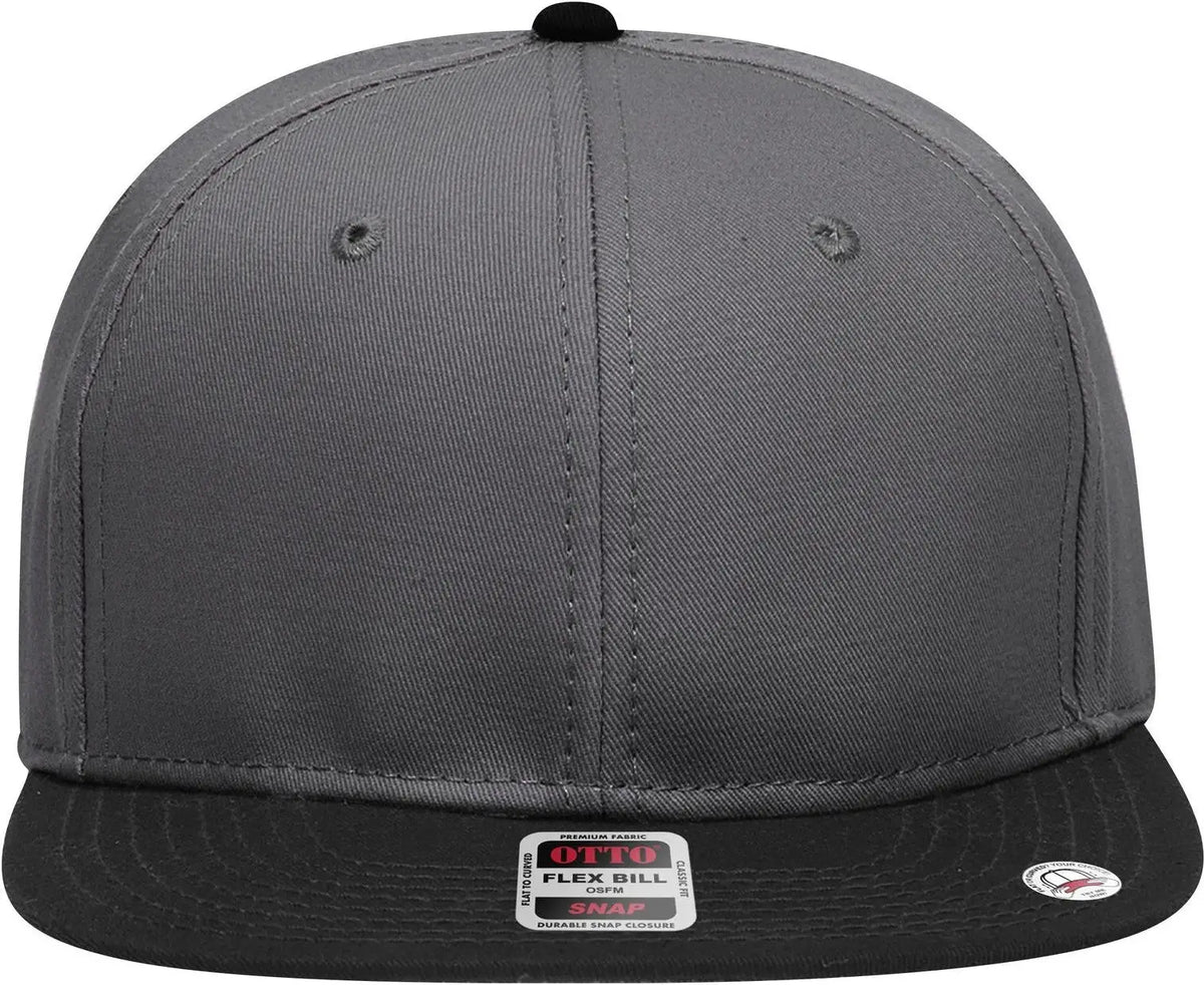 Otto 125-1038 ?Snap” 6 Panel Pro Style Snapback Cap - Blk/ch.gry/ch.gry - 1/2’’ - 7 5/8’’