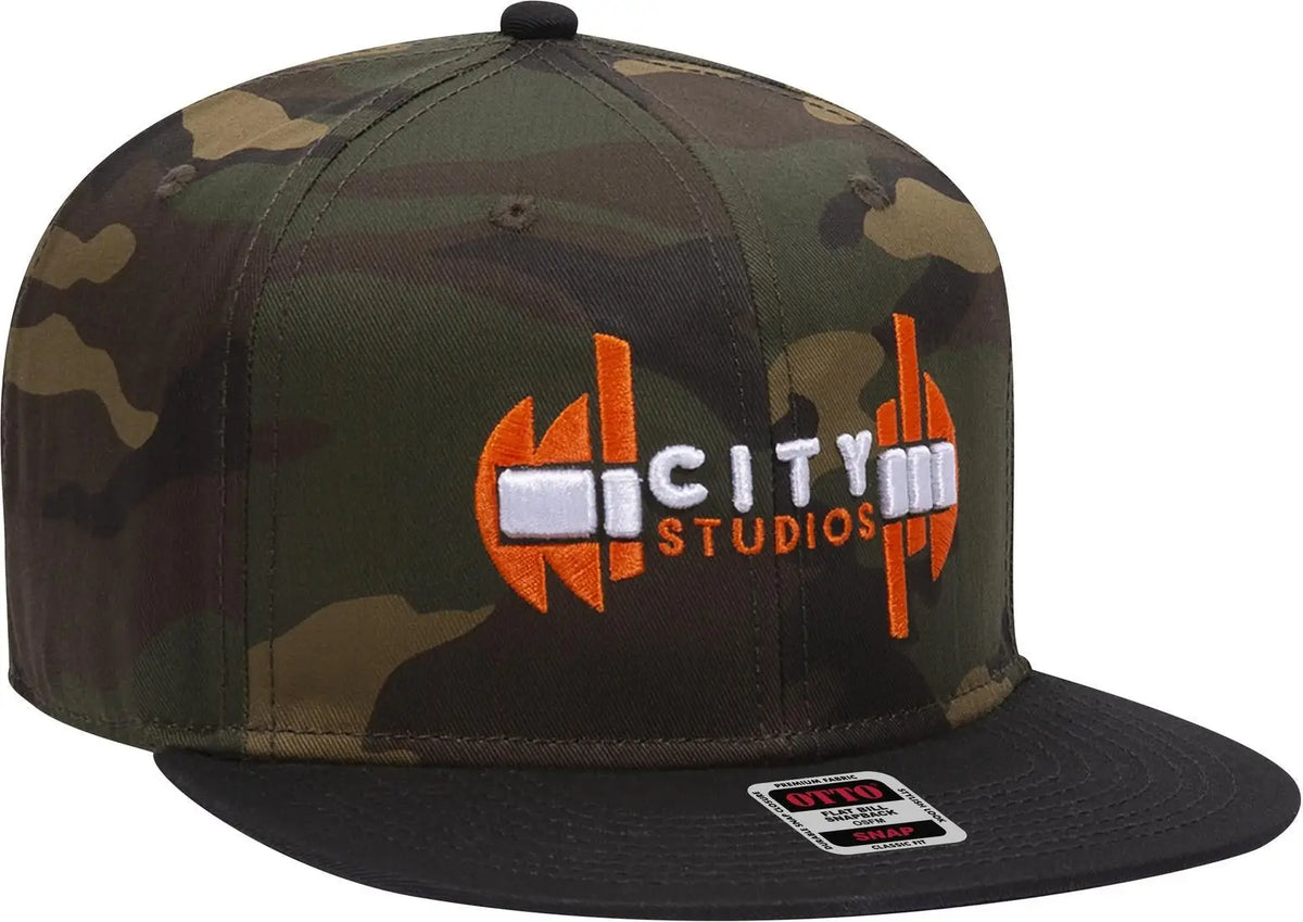 Otto 125-1038 ?Snap” 6 Panel Pro Style Snapback Cap - Blk/dk.grn/brn - 1/2’’ - 7 5/8’’