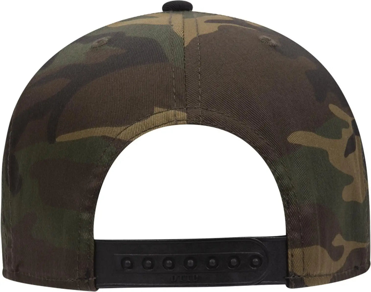 Otto 125-1038 ?Snap” 6 Panel Pro Style Snapback Cap - Blk/dk.grn/brn - 1/2’’ - 7 5/8’’
