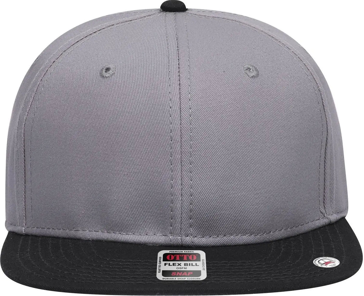 Otto 125-1038 ?Snap” 6 Panel Pro Style Snapback Cap - Blk/gry/gry
