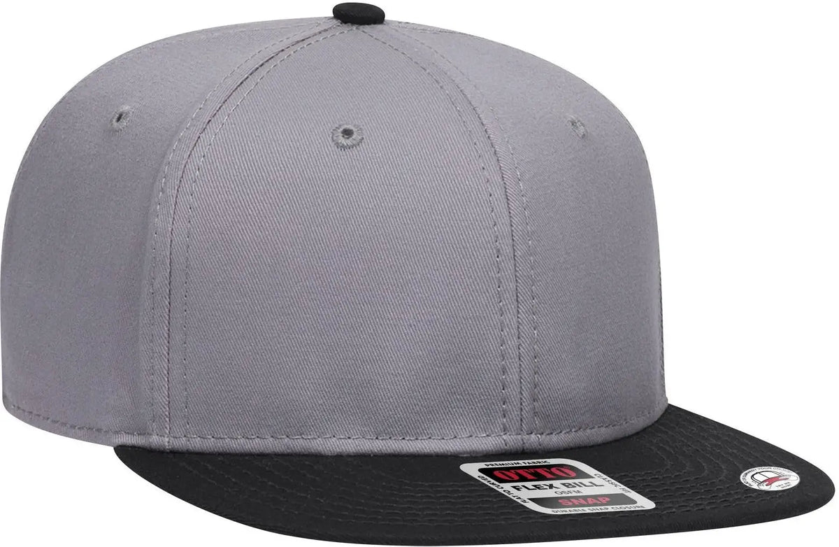 Otto 125-1038 ?Snap” 6 Panel Pro Style Snapback Cap - Blk/gry/gry