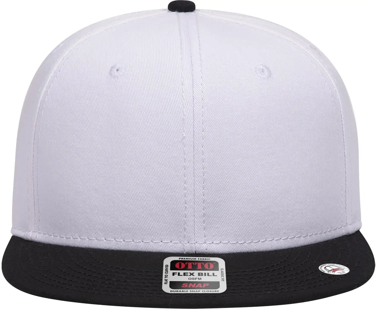 Otto 125-1038 ?Snap” 6 Panel Pro Style Snapback Cap - Blk/wht/wht - 1/2’’ - 7 5/8’’