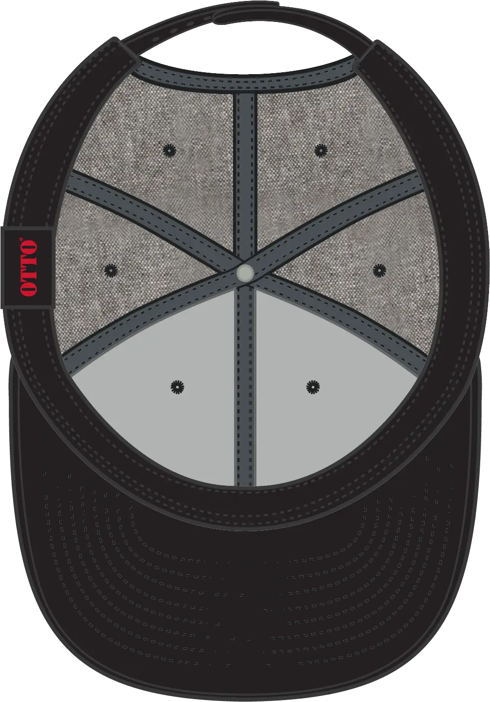 Otto 125-1038 ?Snap” 6 Panel Pro Style Snapback Cap - Char. Gray - 1/2’’ - 7 5/8’’