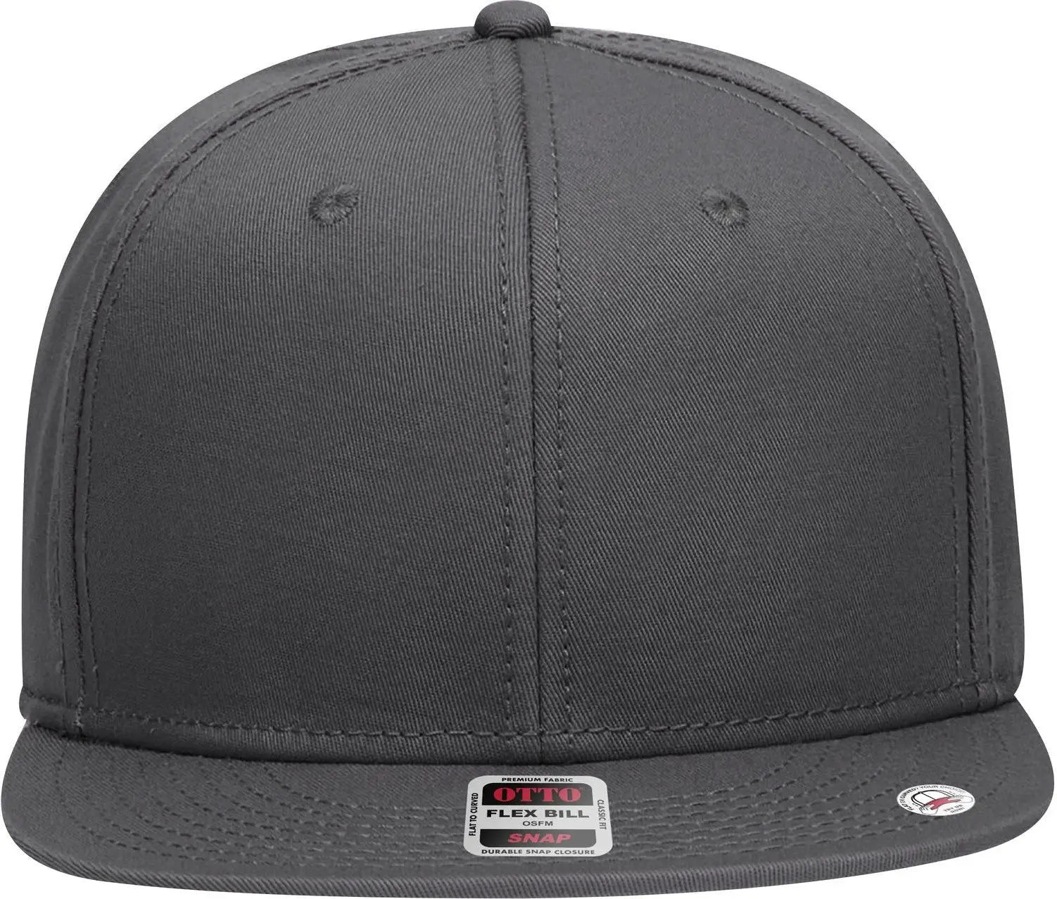 Otto 125-1038 ?Snap” 6 Panel Pro Style Snapback Cap - Char. Gray - 1/2’’ - 7 5/8’’