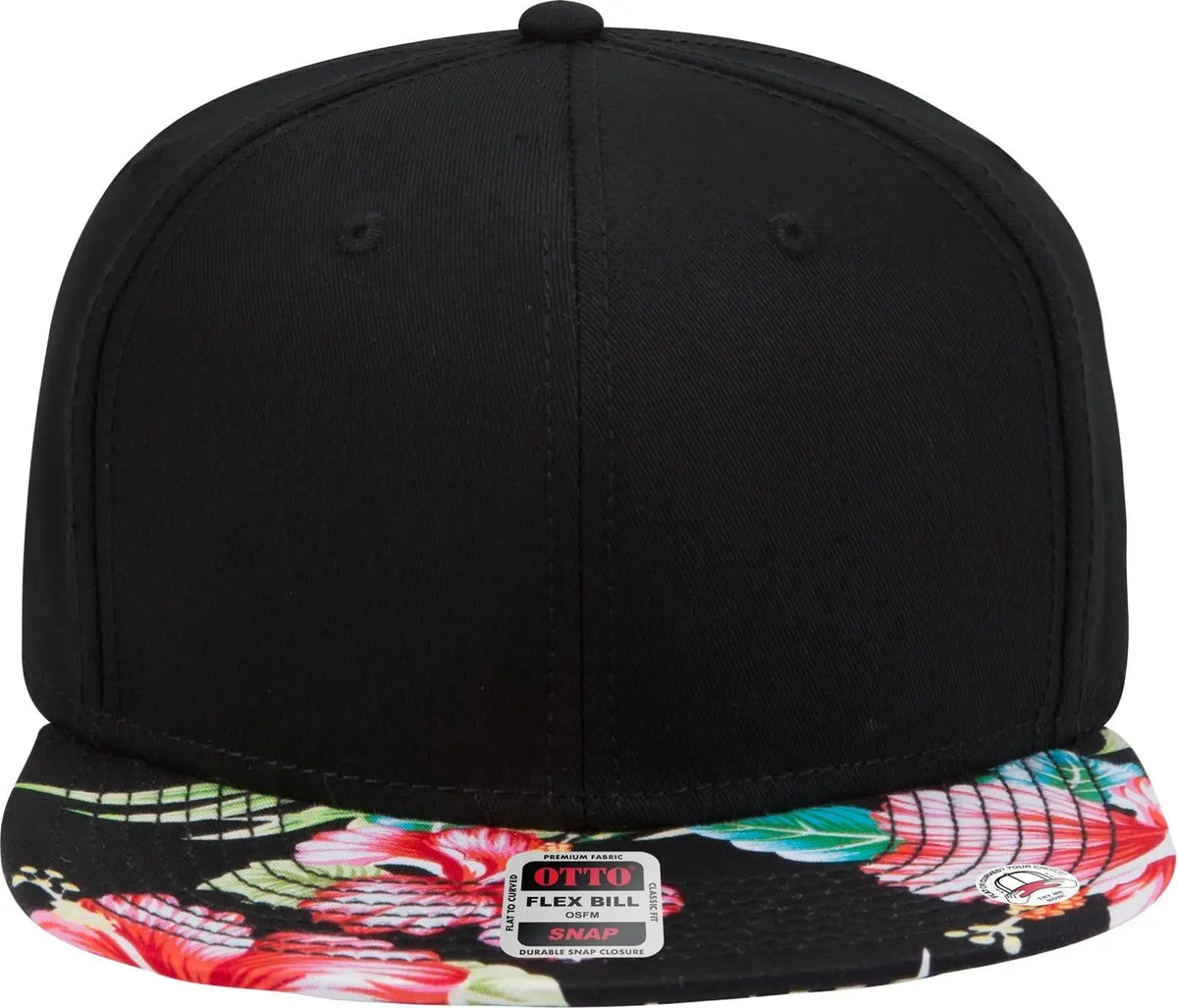 Otto 125-1038 ?Snap” 6 Panel Pro Style Snapback Cap - Design001/blk/blk - 1/2’’ - 7 5/8’’