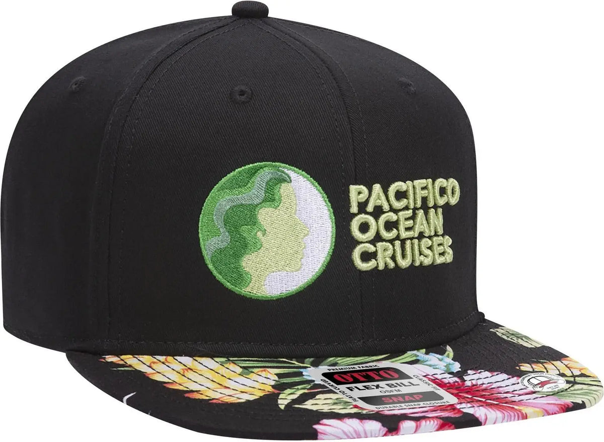 Otto 125-1038 ?Snap” 6 Panel Pro Style Snapback Cap - Design001/blk/blk - 1/2’’ - 7 5/8’’