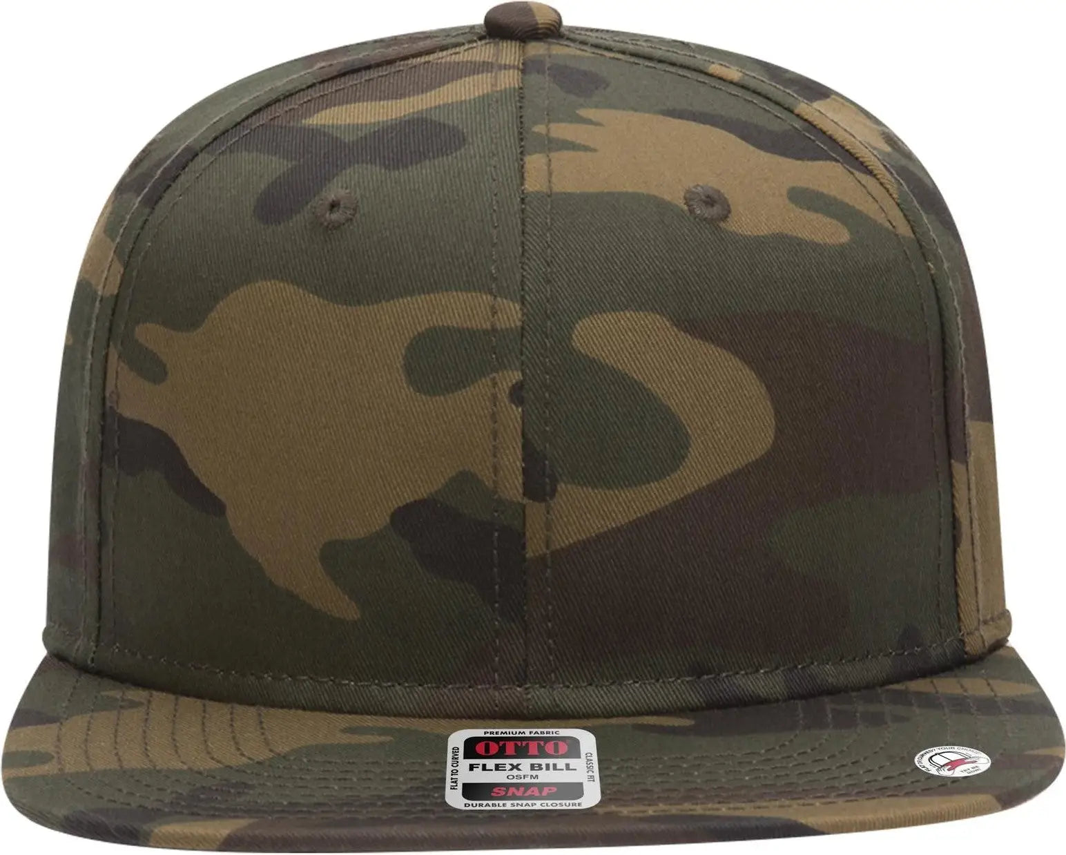 Otto 125-1038 ?Snap” 6 Panel Pro Style Snapback Cap - Dk.grn/brn - 1/2’’ - 7 5/8’’