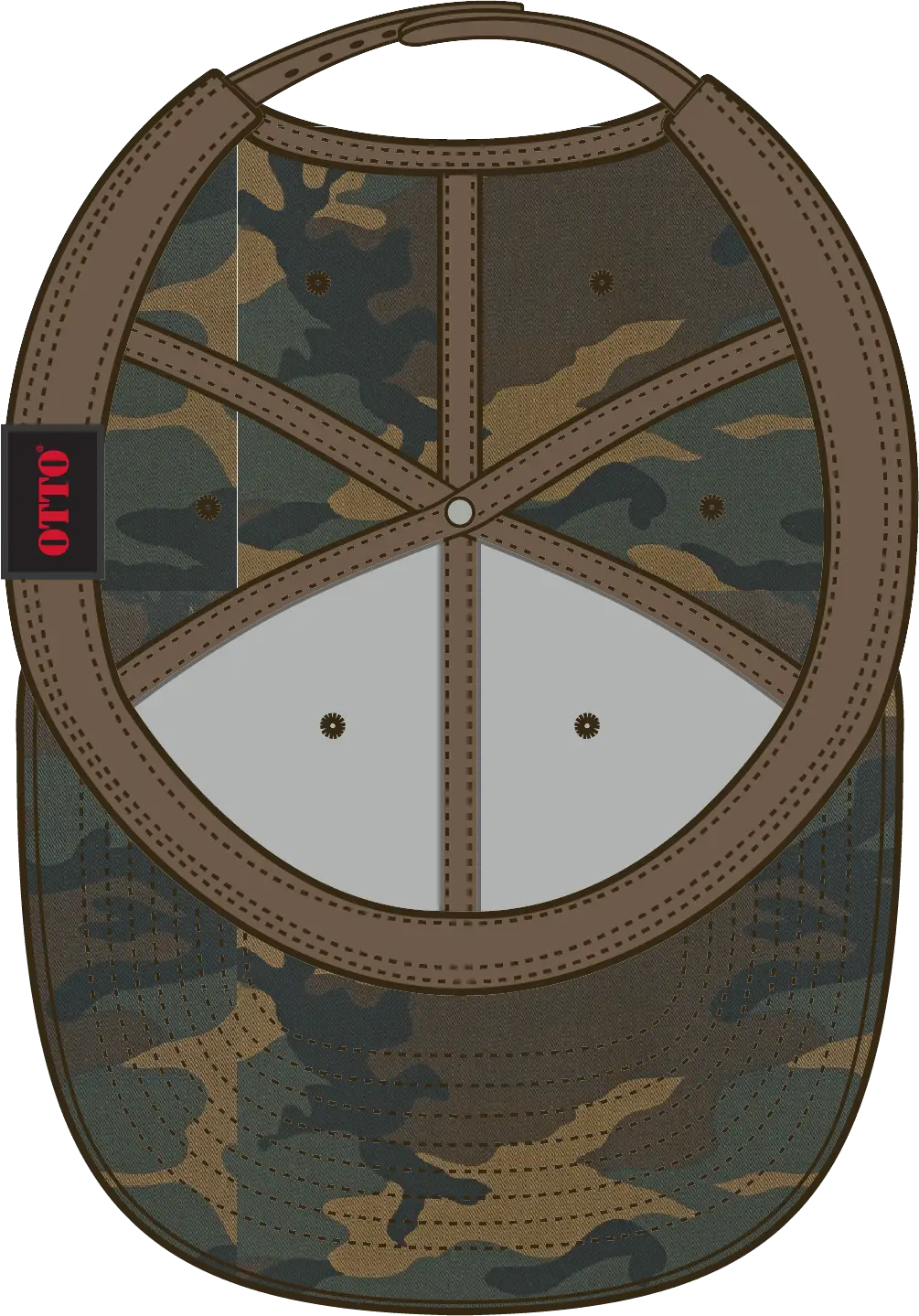 Otto 125-1038 ?Snap” 6 Panel Pro Style Snapback Cap - Dk.grn/brn - 1/2’’ - 7 5/8’’