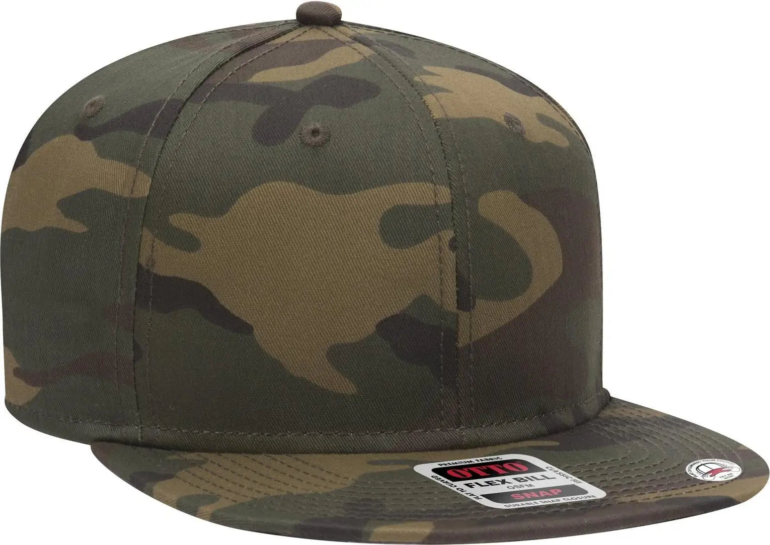 Otto 125-1038 ?Snap” 6 Panel Pro Style Snapback Cap - Dk.grn/brn - 1/2’’ - 7 5/8’’