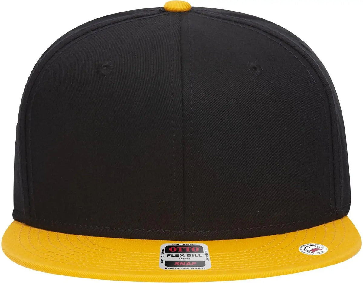 Otto 125-1038 ?Snap” 6 Panel Pro Style Snapback Cap - Gld/blk/blk - 1/2’’ - 7 5/8’’