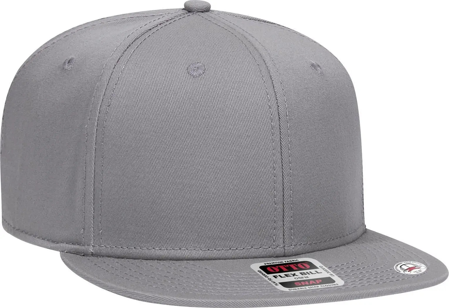 Otto 125-1038 ?Snap” 6 Panel Pro Style Snapback Cap - Gray - 1/2’’ - 7 5/8’’