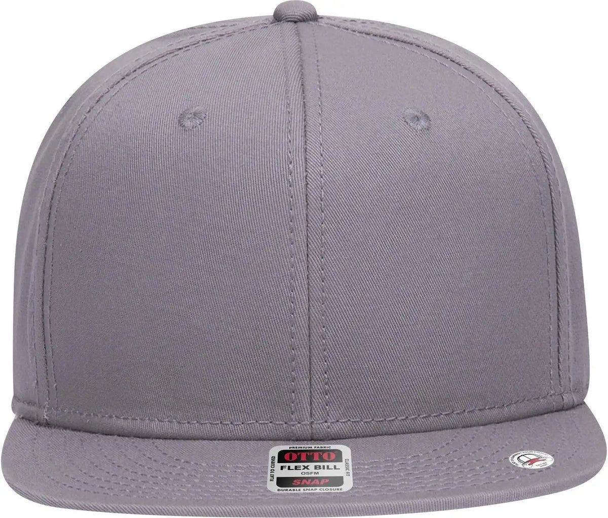 Otto 125-1038 ?Snap” 6 Panel Pro Style Snapback Cap - Gray - 1/2’’ - 7 5/8’’