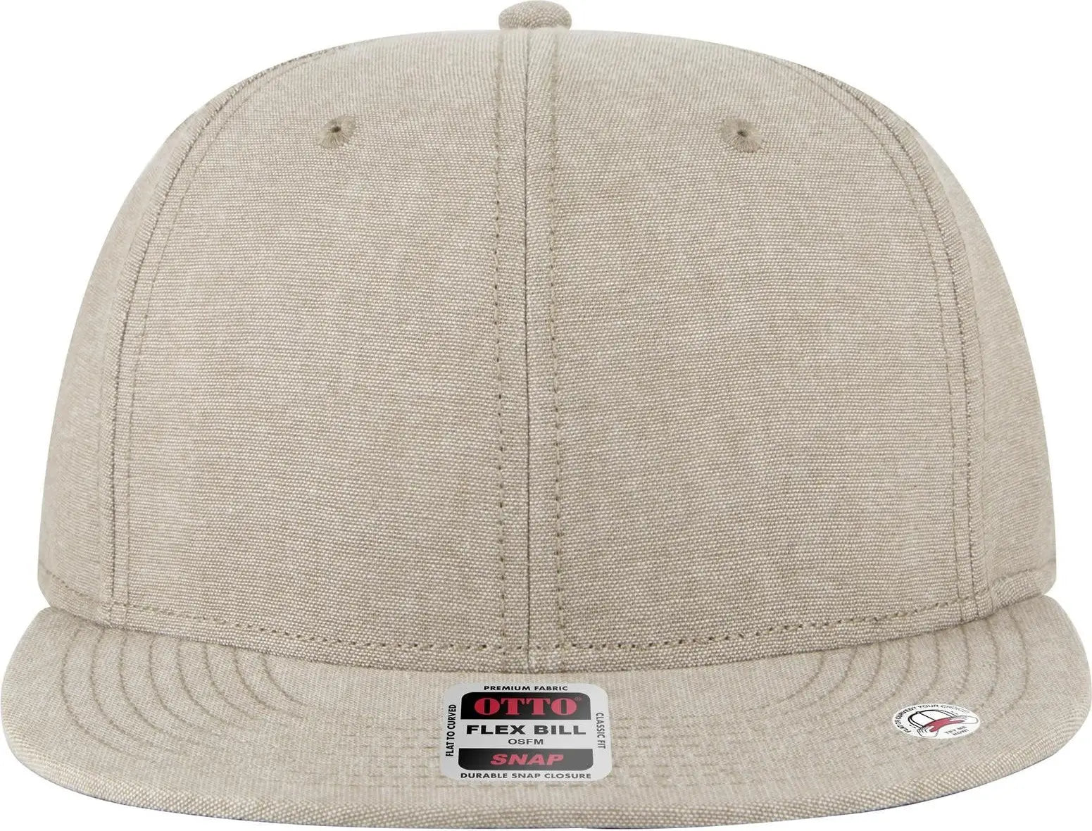 Otto 125-1038 ?Snap” 6 Panel Pro Style Snapback Cap - Khk - 1/2’’ - 7 5/8’’