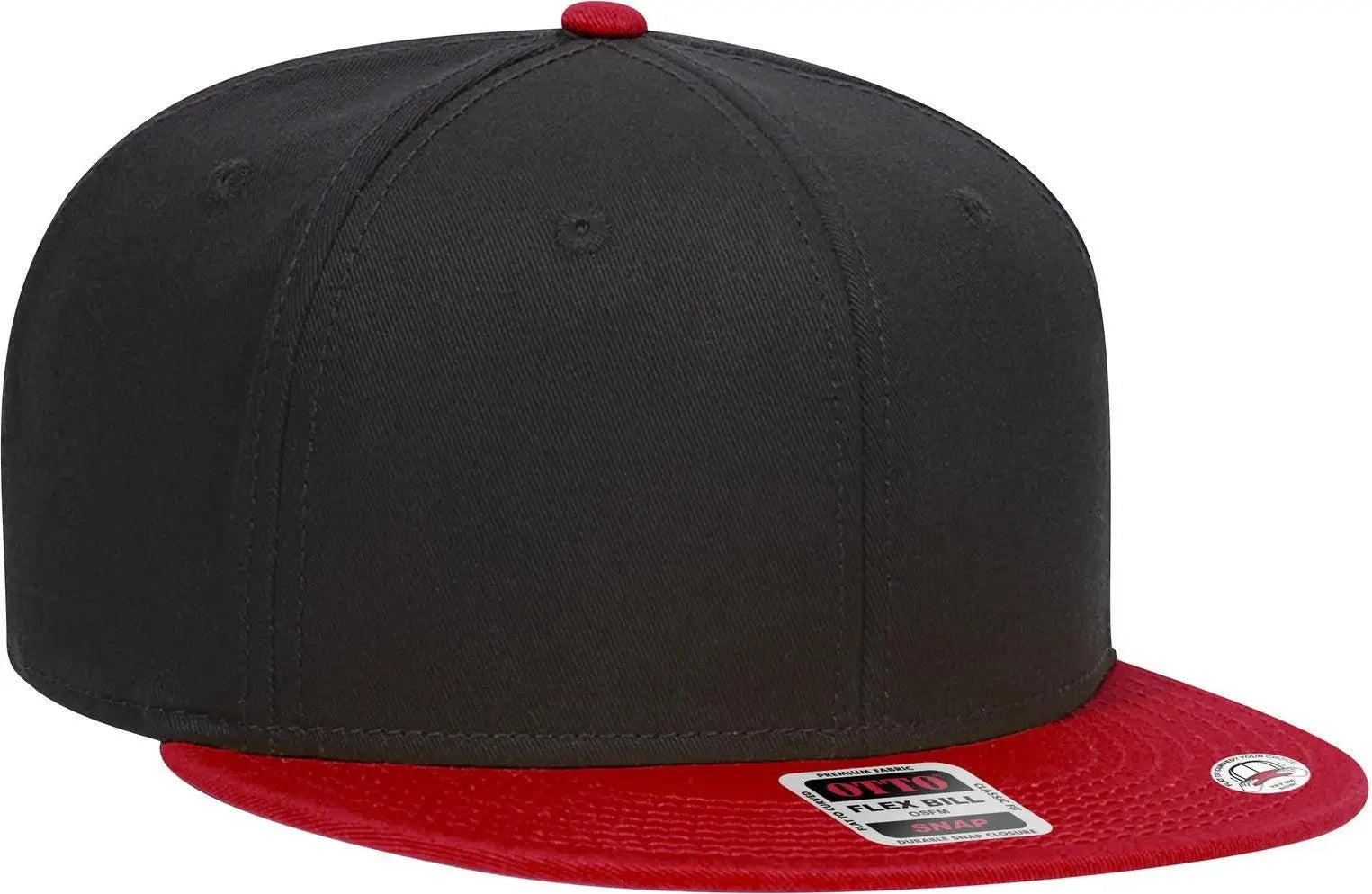 Otto 125-1038 ?Snap” 6 Panel Pro Style Snapback Cap - Red/blk/blk